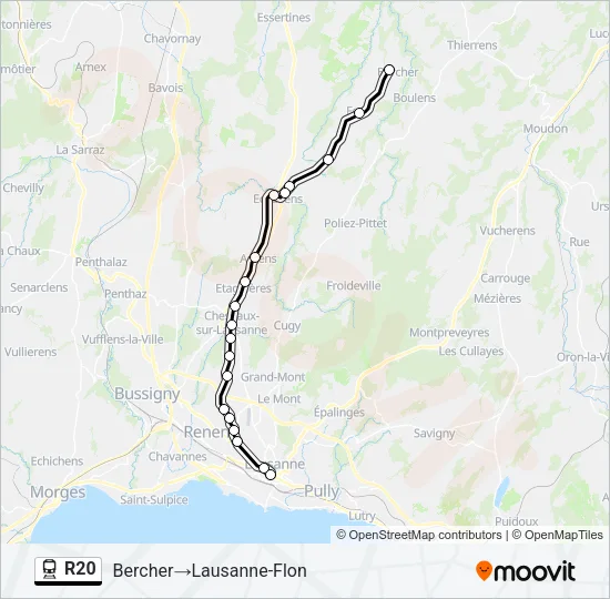R20 Train Line Map