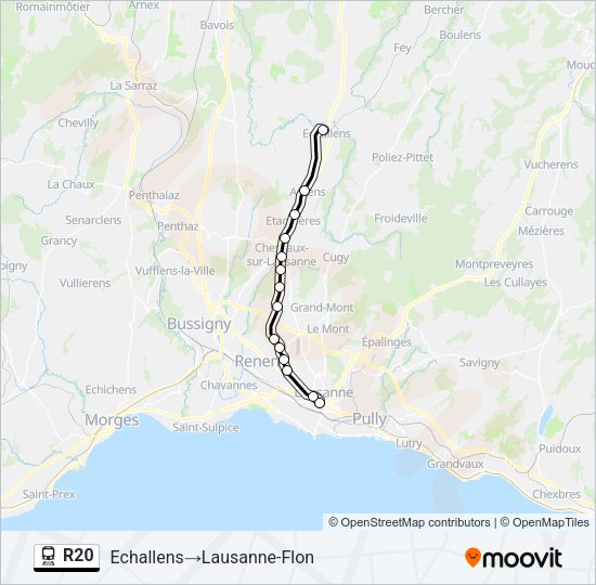 R20 Train Line Map