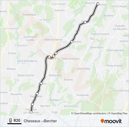 R20 Train Line Map
