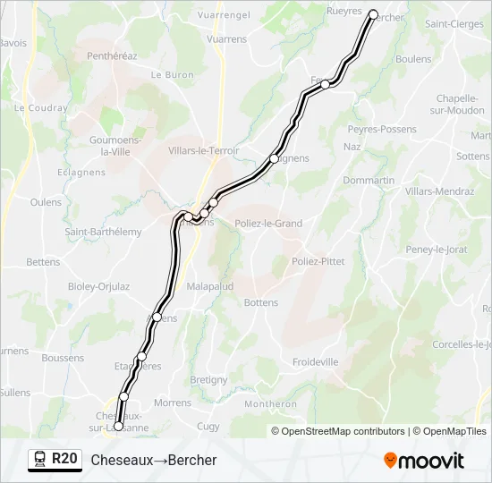 R20 Train Line Map