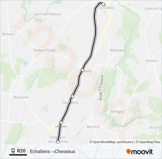 R20 Train Line Map