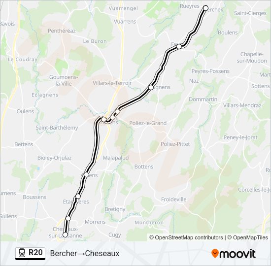 R20 Train Line Map