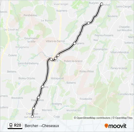 R20 Train Line Map