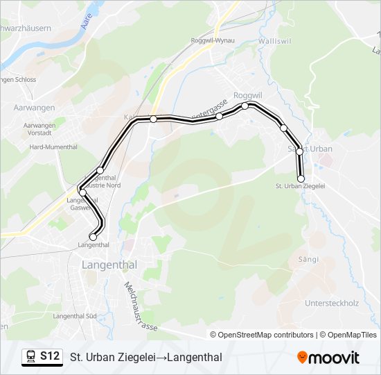 S12 train Line Map