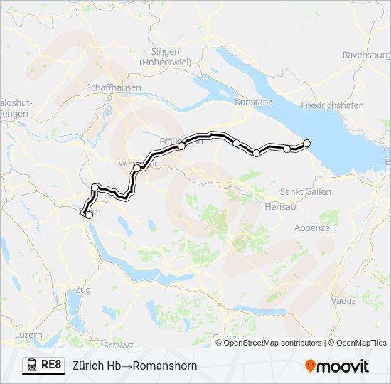 RE8 Train Line Map