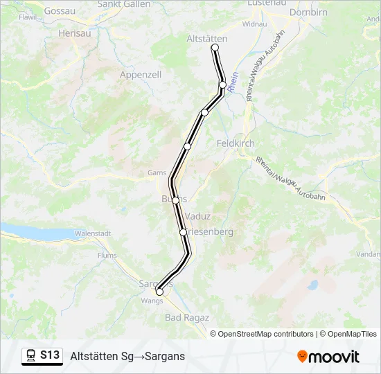 S13 Train Line Map