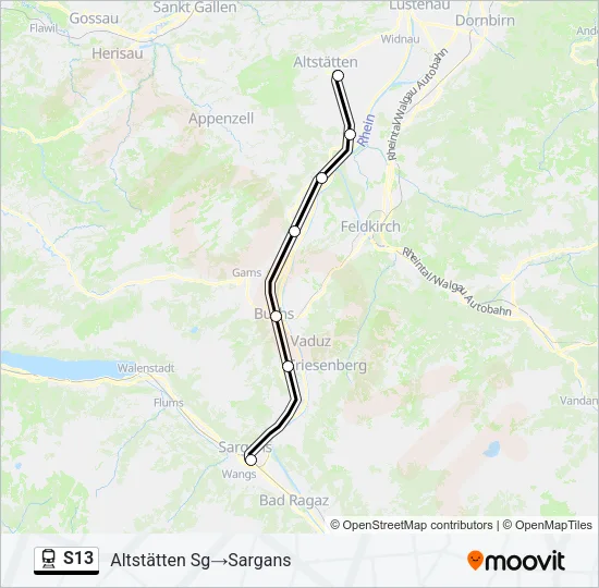 S13 Train Line Map