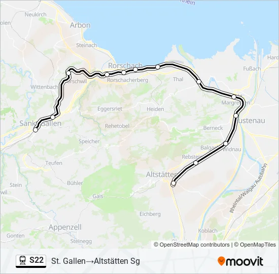 S22 Train Line Map