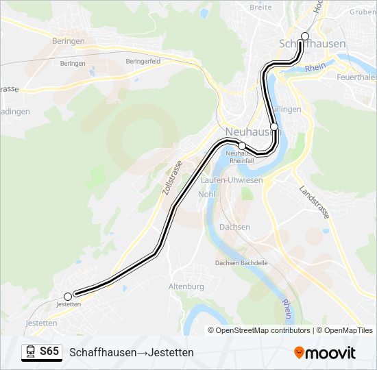 Bahnlinie S65 Karte