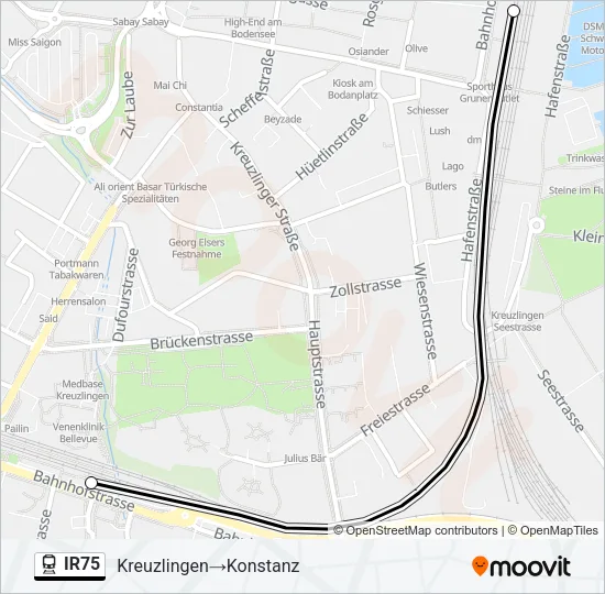IR75 Train Line Map