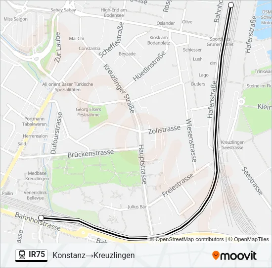 IR75 Train Line Map