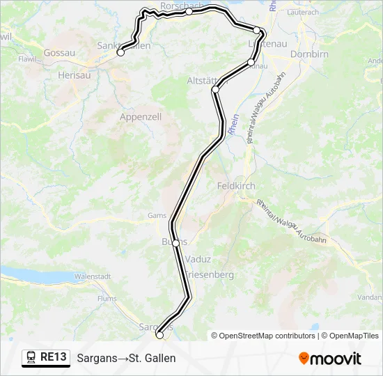 RE13 Train Line Map