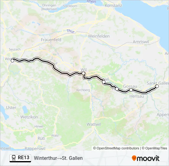 RE13 Train Line Map