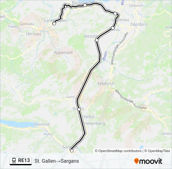RE13 Train Line Map