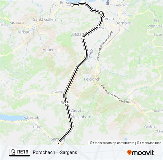RE13 Train Line Map