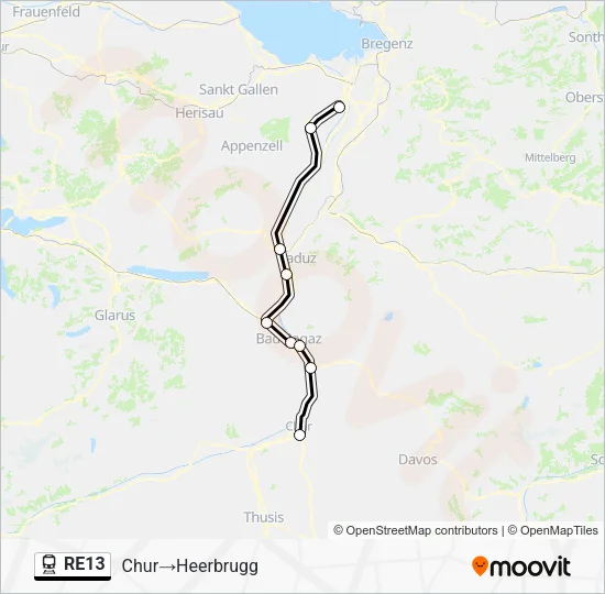 RE13 Train Line Map