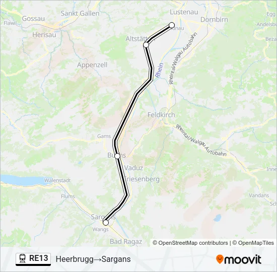 RE13 Train Line Map