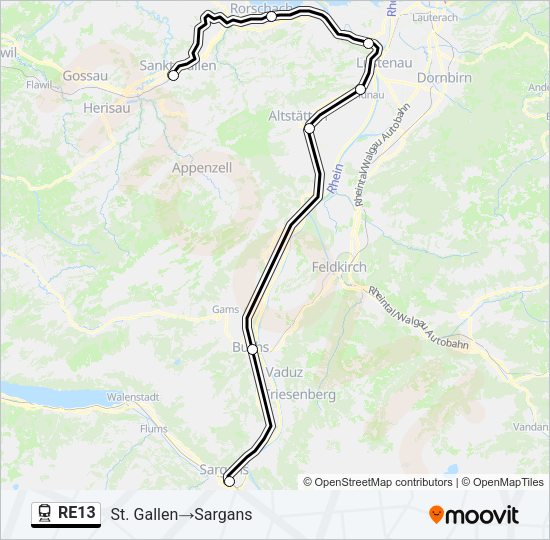 RE13 Train Line Map