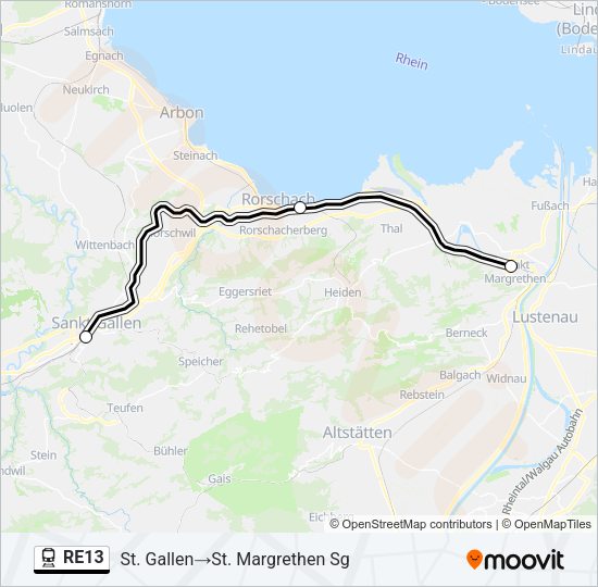 RE13 Train Line Map