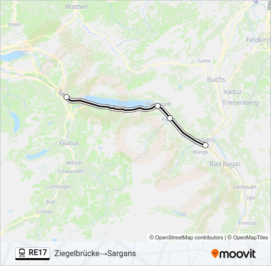 RE17 Train Line Map