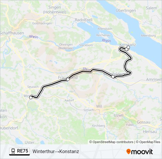 RE75 Train Line Map