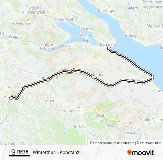 RE75 Train Line Map