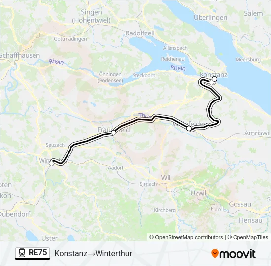 RE75 Train Line Map