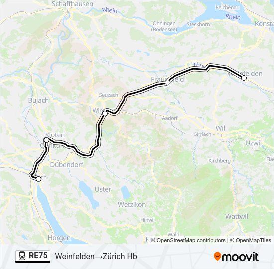 RE75 Train Line Map