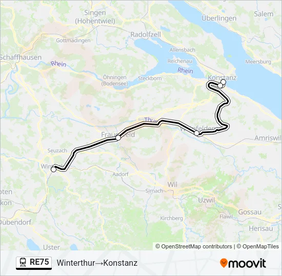 RE75 Train Line Map