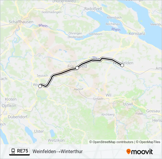 RE75 Train Line Map