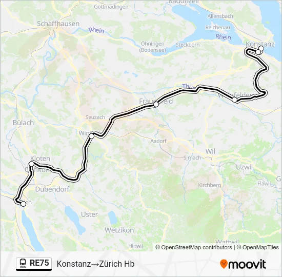 RE75 Train Line Map