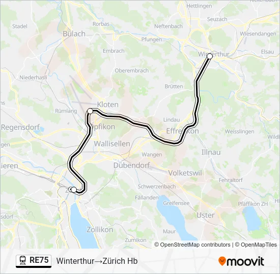 RE75 Train Line Map