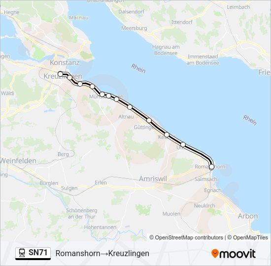 SN71 Train Line Map