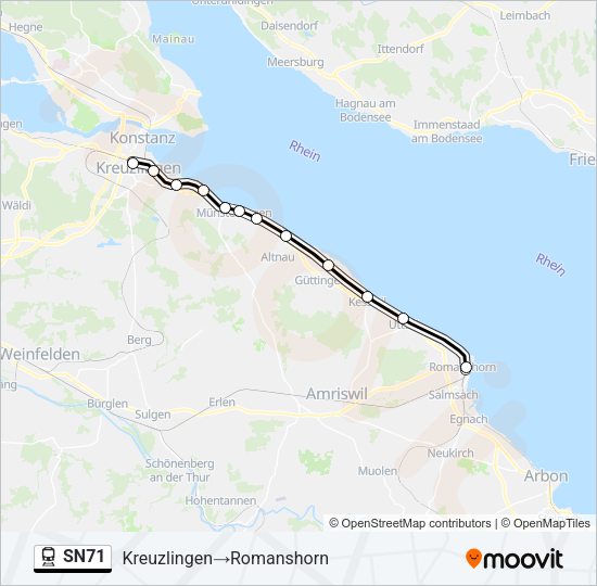 SN71 Train Line Map