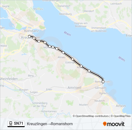 SN71 Train Line Map