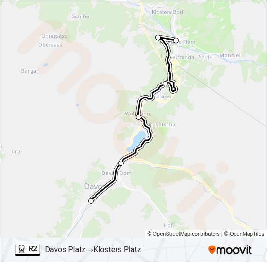 r2 Route: Schedules, Stops & Maps - Davos Platz‎→Klosters Platz (Updated)