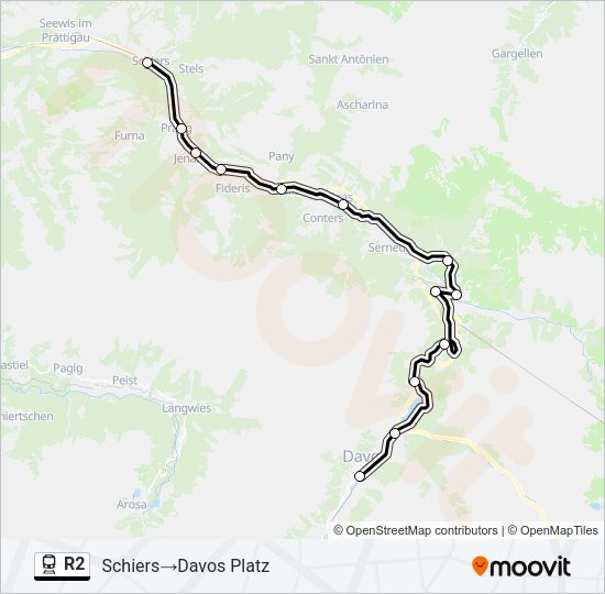 R2 Train Line Map