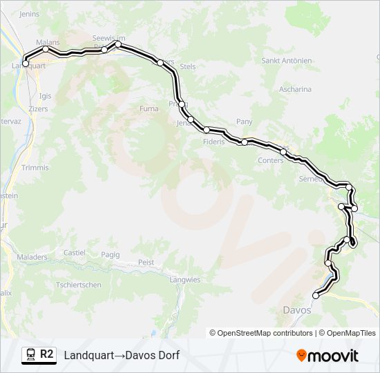 R2 Train Line Map
