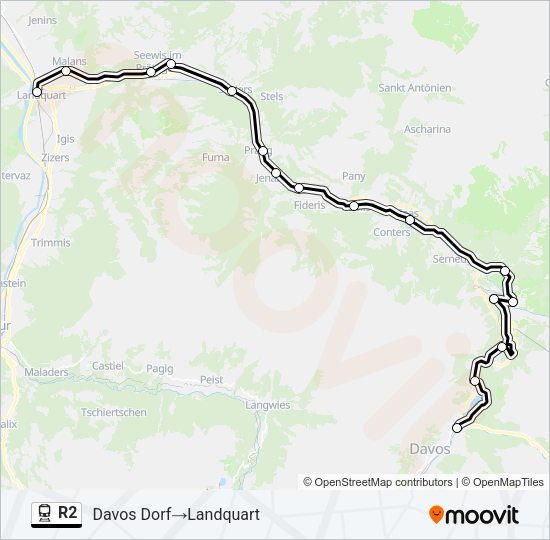 R2 Train Line Map