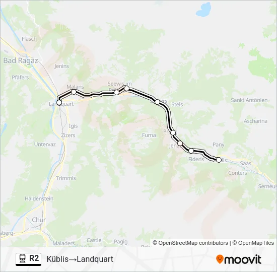 R2 Train Line Map