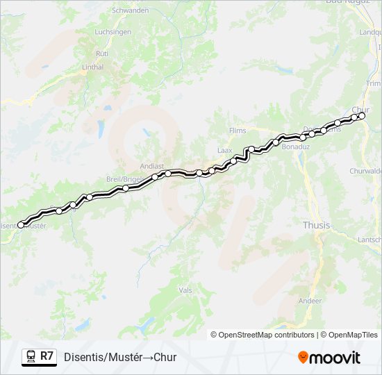 R7 train Line Map