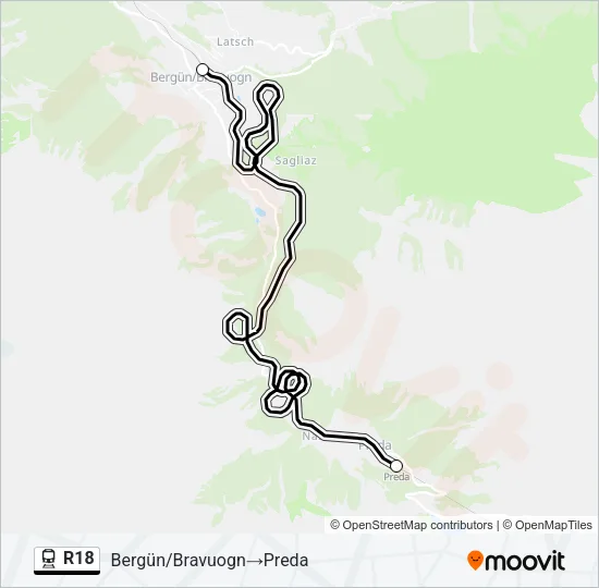 R18 Train Line Map