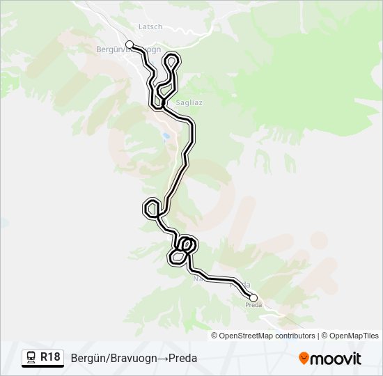 R18 Train Line Map