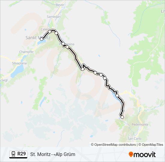 R29 train Line Map