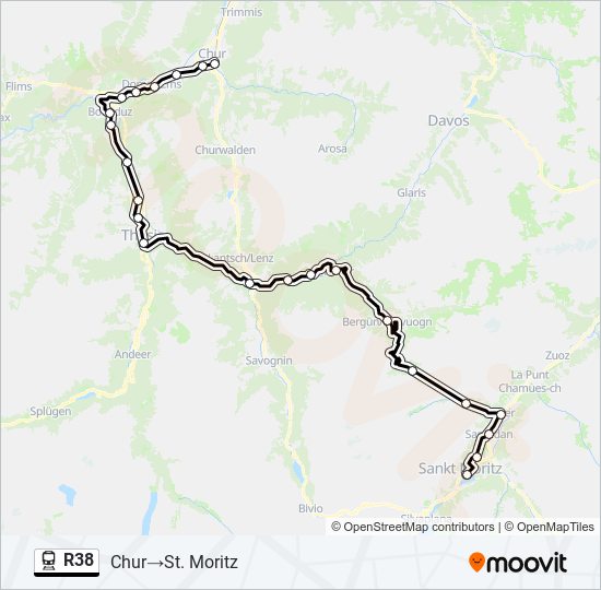 R38 train Line Map