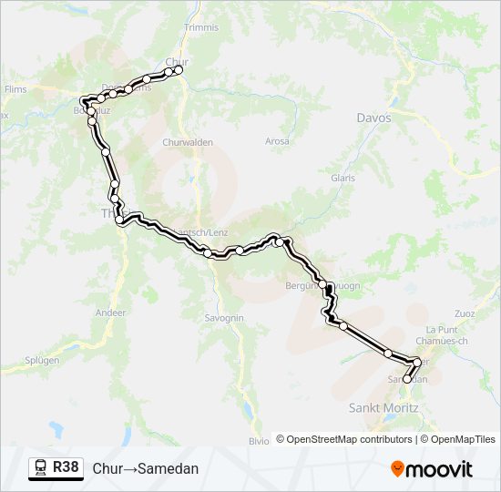 R38 Train Line Map