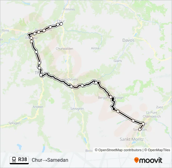 R38 Train Line Map