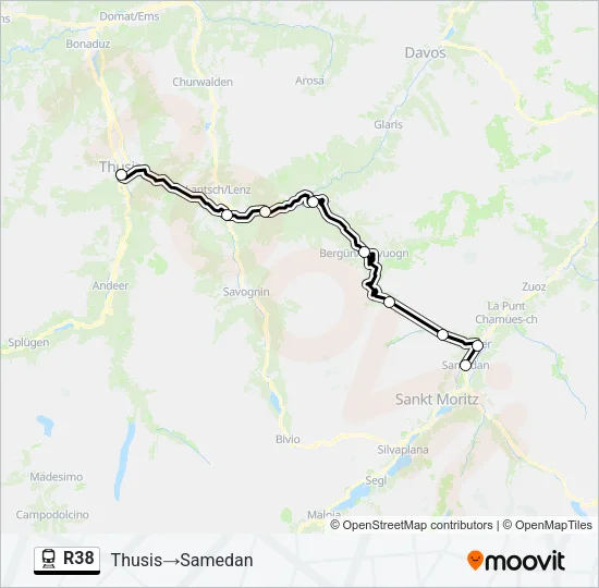 R38 Train Line Map