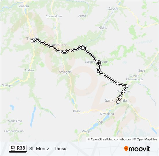 R38 Train Line Map
