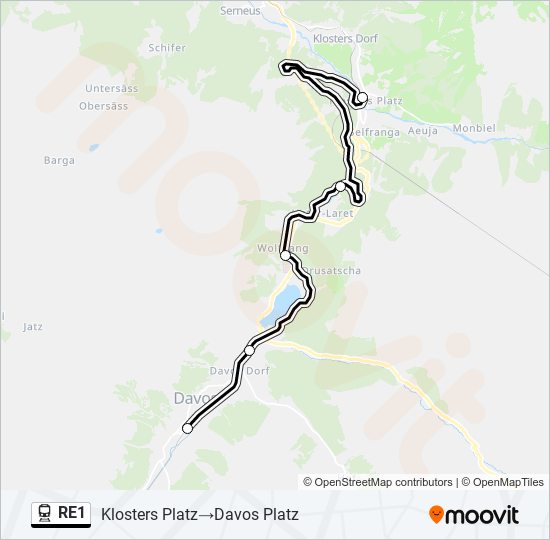 Plan de la ligne RE1 de train